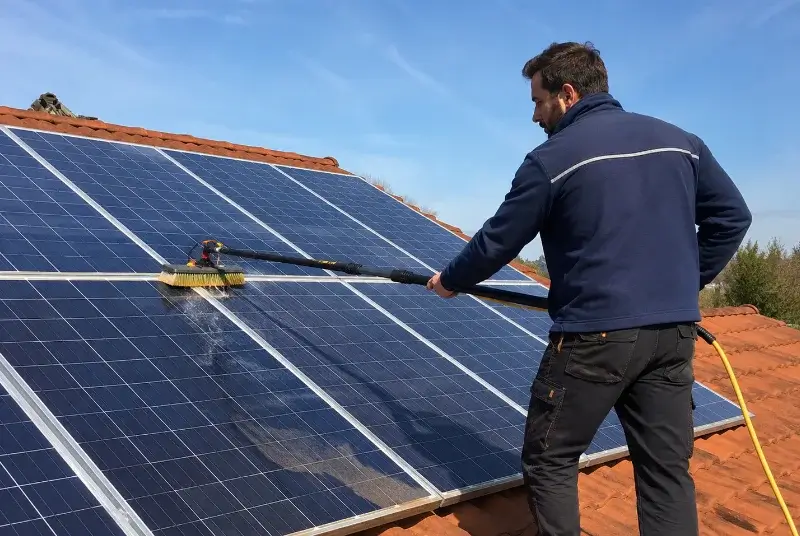 Nettoyage et entretien de panneaux solaires à la Livinière